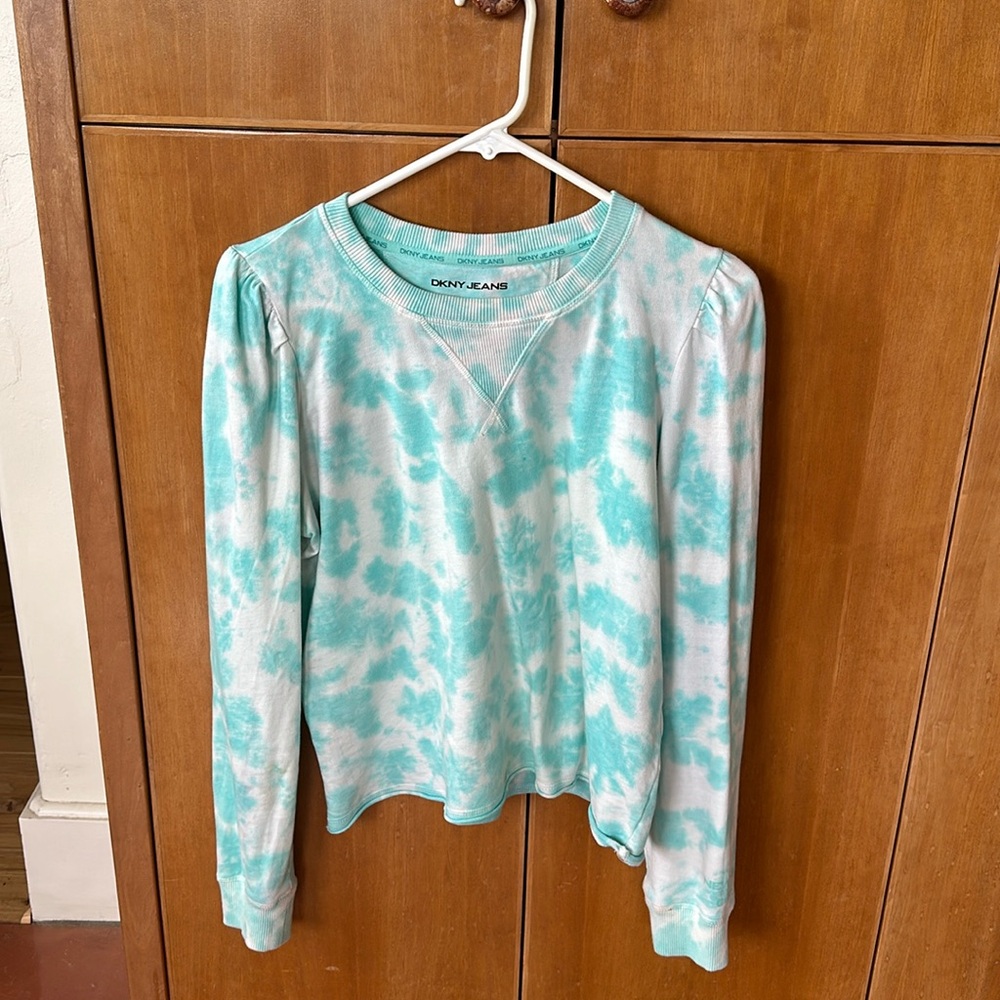 Cute sweatshirt tie-dye turquoise